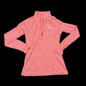 Under Armour Half Zip Heat Gear Pink Long Sleeve activewear size S NWT